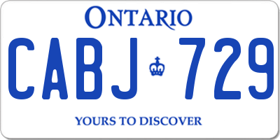 ON license plate CABJ729