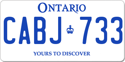 ON license plate CABJ733