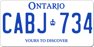 ON license plate CABJ734