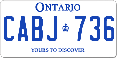 ON license plate CABJ736