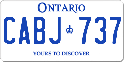 ON license plate CABJ737