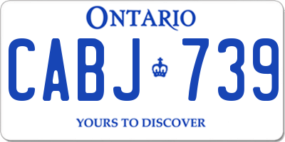 ON license plate CABJ739