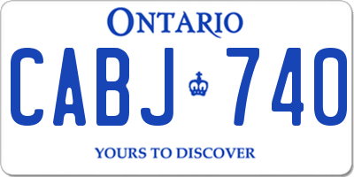 ON license plate CABJ740