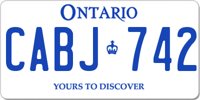 ON license plate CABJ742