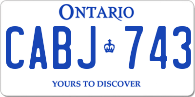 ON license plate CABJ743