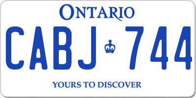 ON license plate CABJ744