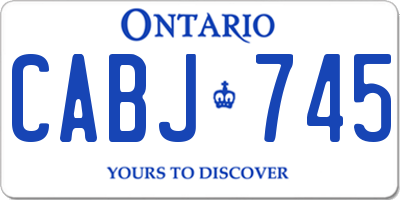 ON license plate CABJ745