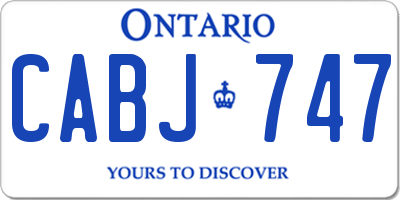 ON license plate CABJ747