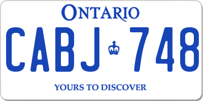 ON license plate CABJ748