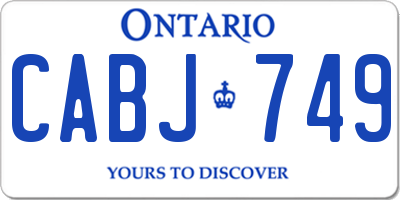 ON license plate CABJ749