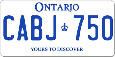 ON license plate CABJ750