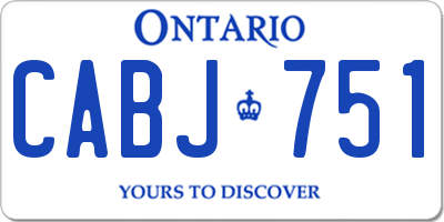 ON license plate CABJ751