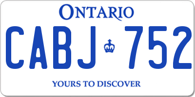 ON license plate CABJ752