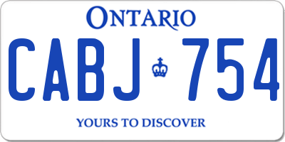 ON license plate CABJ754