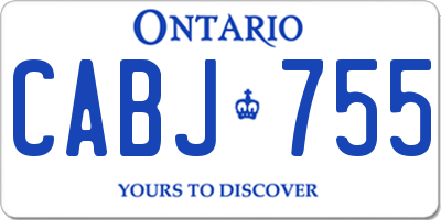 ON license plate CABJ755