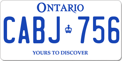 ON license plate CABJ756