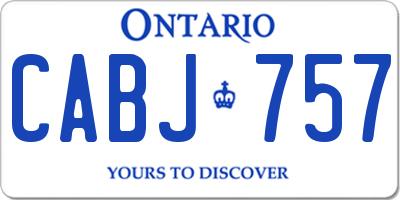 ON license plate CABJ757