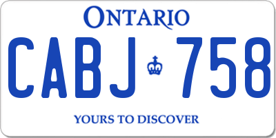 ON license plate CABJ758