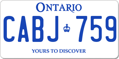 ON license plate CABJ759