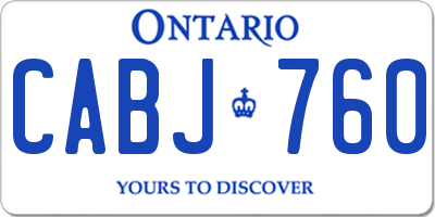 ON license plate CABJ760