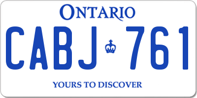 ON license plate CABJ761