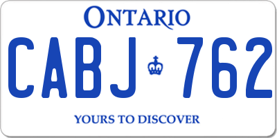 ON license plate CABJ762