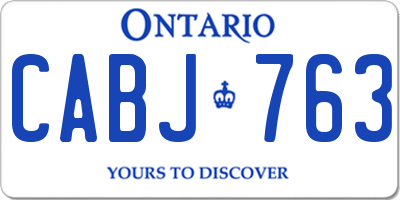 ON license plate CABJ763