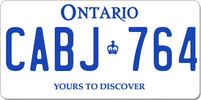 ON license plate CABJ764