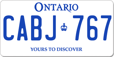 ON license plate CABJ767