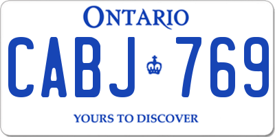 ON license plate CABJ769