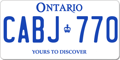 ON license plate CABJ770