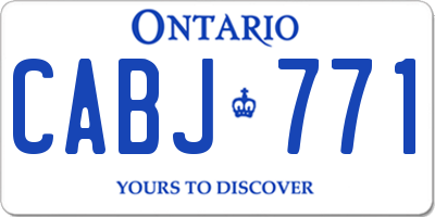 ON license plate CABJ771