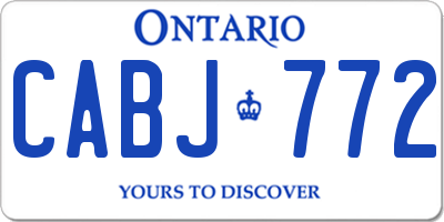 ON license plate CABJ772