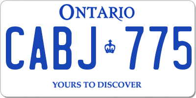 ON license plate CABJ775