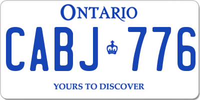 ON license plate CABJ776