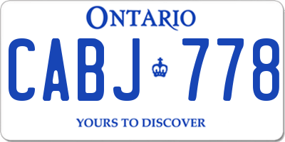 ON license plate CABJ778