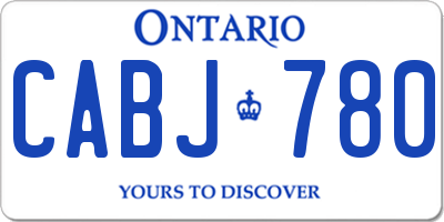 ON license plate CABJ780