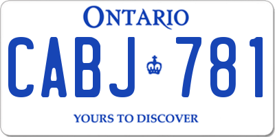 ON license plate CABJ781