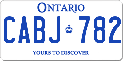 ON license plate CABJ782