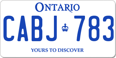 ON license plate CABJ783