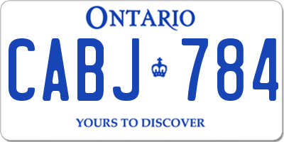 ON license plate CABJ784