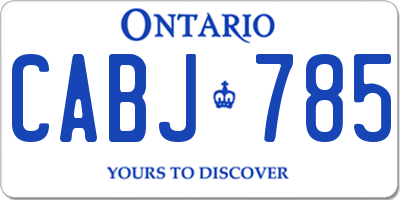 ON license plate CABJ785