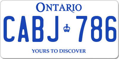 ON license plate CABJ786