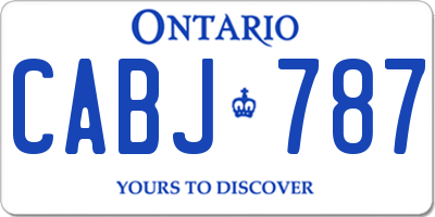 ON license plate CABJ787