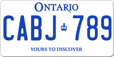 ON license plate CABJ789