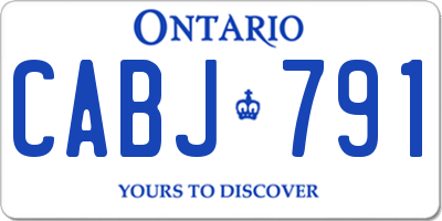 ON license plate CABJ791