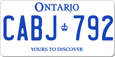 ON license plate CABJ792