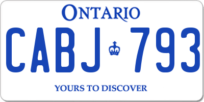 ON license plate CABJ793