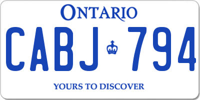 ON license plate CABJ794