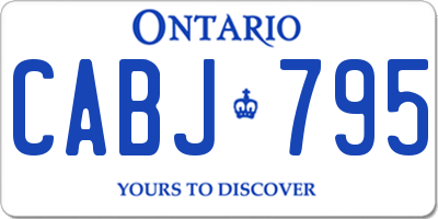 ON license plate CABJ795